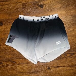 NFINITY Black & White Gradient Ombre Athletic Cheer Shorts Juniors Size XS